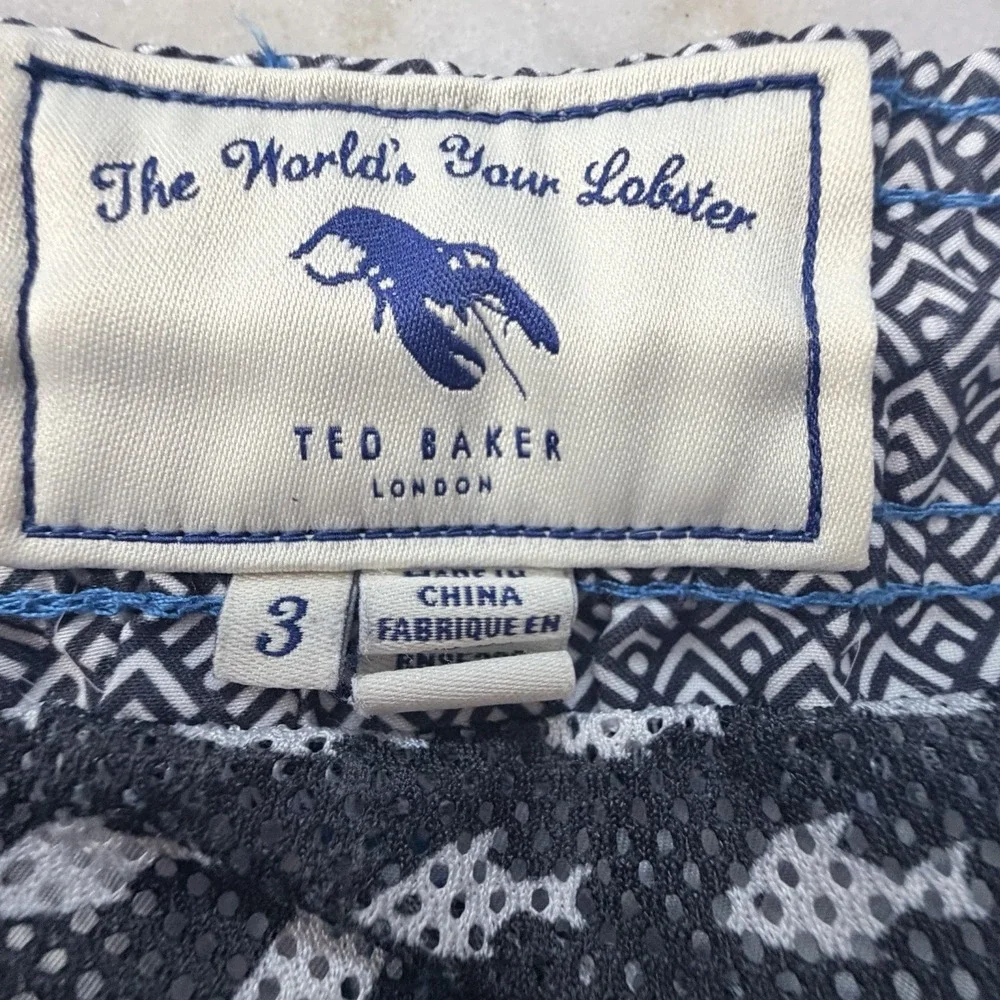 Ted Baker London Mens Lined Swim Trunks Board Shorts Size 3 Sm Swimsuit‎ Casual